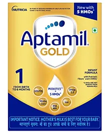 Aptamil Gold Stage 1 Formula with Prebiotics & DHA, Immune Support Infant Powder, 0-6M - 400g Box