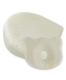 The White Willow Memory Foam Head Shaping Pillow and C Shaped Crib Wedge for Acid Reflux Colic Anti Vomiting Special High Inclined Design for Infant - White