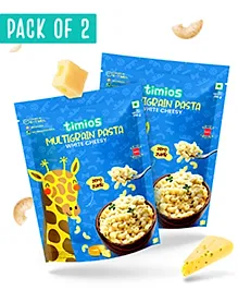 Timios No-Maida Multigrain White Cheesy Instant Macaroni Pasta | Healthy Pasta made With Brown Rice and Corn | No Preservatives | No Artificial Colors & Flavors | No Trans Fat | Pack of 2 | 195 g