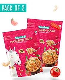 Timios No-Maida Multigrain Tomato Red Instant Macaroni Pasta | Healthy Pasta made With Brown Rice and Corn | No Preservatives | No Artificial Colors & Flavors | No Trans Fat | Pack of 2 | 195 g