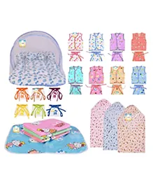 Kwitchy New Born Baby Daily Essential Bedding & Clothing Set Gifts Combo - Blue