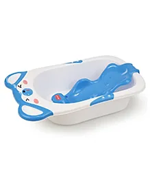LuvLap Bubble Baby Bath tub with Soft Curved Edges, 6 m+, Ergonomic & Spacious, Durable Material (Blue)