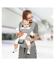 R for Rabbit Upsy Daisy Baby Carrier cum Kangaroo Bag, Ergonomic Baby Carry Bag, Adjustable Hip Seat Belt, Stylish belt for mothers, Carrier with 4 in 1 carry Position for 3 to 24 months Kids, Max Weight up to 15 Kg ( Grey Cream )