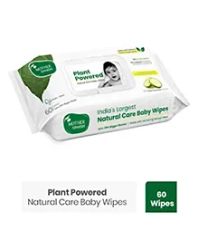 Mother Sparsh Baby Plant Powered Natural Baby Wipes With Cucumber Extract - 60 Pieces