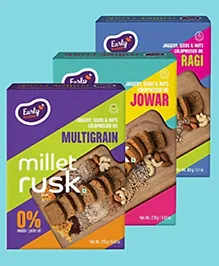 Early Foods Millet Rusk Jowar, Ragi & Multigrain Pack of 3 - 703 g