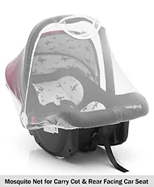 Babyhug Amber Ace Car Seat Cum Carry Cot With Mosquito Net with 1 Year Warranty - Red| Rocker & Feeding Chair| Adjustable Handle Position| Safety Harness| Removable Canopy & Mosquito Net| Soft Padded Cushion| Removable & Washable Seat Cover