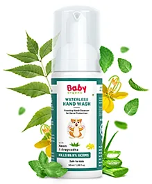 BabyOrgano Non Alcoholic 100% Natural Waterless Hand wash 99.9% Germ Protection - 50 ml