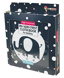 Popcorn Games & Puzzles My Very First Cloth Book for Infant Baby Safe Non Toxic Biteable Early Learning Babies First Book High Contrast Black & White- English
