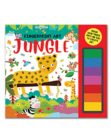 Jungle Fingerprint Art Book for Children with Thumbprint Gadget Pick & Paint Colouring Activity With 7 Colour Inkpad |Fun Drawing & Colouring Book To Boost Imagination|Thumbprint book for Toddlers