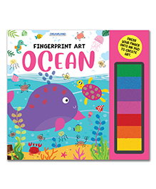 Ocean Fingerprint Art Book for Children with Thumbprint Gadget|Pick and Paint Colouring Activity With 7 Colour Inkpad | Fun Creative Drawing & Colouring Book To Boost Imagination & Motor Skills