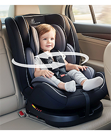 R for Rabbit Jack N Jill Grand Isofix Baby Car Seat Convertible 360 Rotatable Car Seat Of 0-12 Years Age Comes With 5 Point Safety Harness Ece R44/04 Safety Certified|(Black Grey)