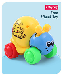 Babyhug Colorful Snail on Wheel Friction-Powered Toy|BPA-Free Plastic|Visual Sensory Development|Early Learning Motor Skills Enhancer |Ideal Gift|Age 3+|BIS|(Wheel Color May Vary)