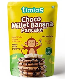Timios Multigrain No-Maida Organic Millet Choco Banana Instant Pancake | Made with Organic Ragi, Jowar & Jaggery - 150 g