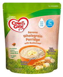 Cow & Gate Wholegrain Baby Porridge with Buckwheat & Banana - 200 g