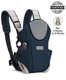 Babyhug First Blossom 3-in-1 Baby Carrier : Ergonomic Design with Breathable Mesh, Padded Straps, Cushioned Leg Openings & Multiple Carrying Positions for Babies up to 12 kg - Navy Blue