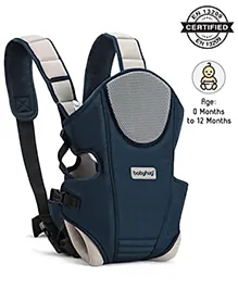 Babyhug First Blossom 3-in-1 Baby Carrier : Ergonomic Design with Breathable Mesh, Padded Straps, Cushioned Leg Openings & Multiple Carrying Positions for Babies up to 12 kg - Navy Blue