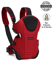 Babyhug First Blossom 3-in-1 Baby Carrier : Ergonomic Design with Breathable Mesh, Padded Straps, Cushioned Leg Openings & Multiple Carrying Positions for Babies up to 12 kg - Red