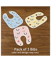 NeonateCare Waterproof Cotton Feeding Bibs Apron Reusable Durable Long Lasting for Babies (Pack of 3) (MultiColor)