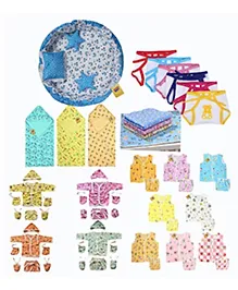 Fareto 53 in 1 New Born Baby Complete Daily Items Combo - Multicolor