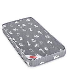 Babyhug High Density Soft Foam Baby Mattress Cute Animal Print- Grey