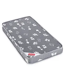 Babyhug High Density Soft Foam Baby Mattress Cute Animal Print- Grey