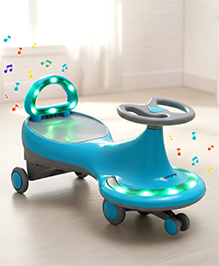 Babyhug Orbit Swing Car with Light & Music - Blue| Easy to Handle| Built for Rough Play| Encourages Physical Activity| Fully Assembled| For Kids of 1 to 6 years| Sport Gift