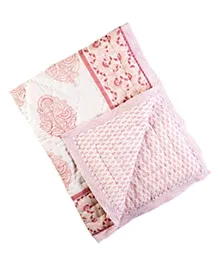 Malabar Baby Block Printed Baby Quilt - Pink City