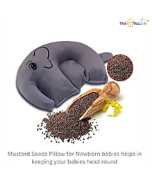 NeonateCare Baby U Shape Pillow Mustard Pillow Rai Pillow head shaping pillow - (Grey elephant pillow)