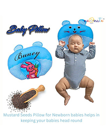 NeonateCare Baby U Shape Pillow Mustard Pillow Rai Pillow head shaping pillow - (Blue Marie pillow)