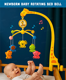 Fiddlerz Rotating Musical Cot Rattle for Newborn Babies Mobile for Cradle Musical Hanging Toy Multicolor