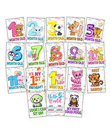 Zyozi Newborn Baby Monthly Age Multicolor Milestone Cards - Pack Of 18