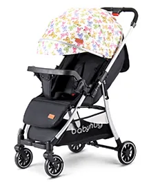 Babyhug Travel Compact Baby Stroller with Reversible Handle Adjustable Backrest & Canopy - Multicolor| Concealed Link Brake| Suspension Wheels
