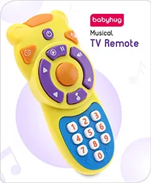 Babyhug Musical TV Remote Control Toy - Colour May Vary | Fun Sound & Light Toy for Kids | Encourages Sensory Development | Child-Safe & Non-Toxic | Ideal Gift for 3+ Months | BIS Certified
