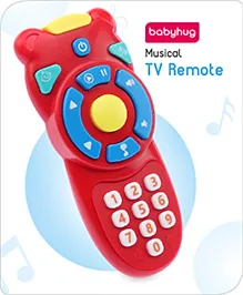 Babyhug Musical TV Remote Control Toy - Colour & Design May Vary | Interactive Pretend Remote with Sounds | Encourages Imaginative Play & Fine Motor Skills | Safe for Toddlers | BIS Certified