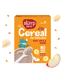 Slurrp Farm No Added Sugar, Wheat Apple & Banana Cereal | No Milk & No Preservatives | 300g