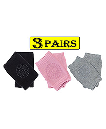 Luvlittle Anti-Slip Baby Knee Pads Pack Of 3 - Multicolor