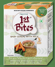 Pristine 1st BITES Baby Cereal 300g Baby Food (10-24 Months) Stage-3, 100% Organic Wheat, Spinach & Carrot Infant Food