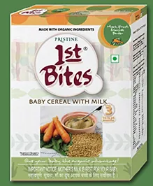 Pristine 1st BITES Baby Cereal 300g Baby Food (10-24 Months) Stage-3, 100% Organic Wheat, Spinach & Carrot Infant Food