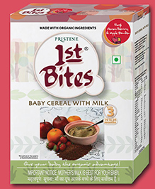 Pristine 1st BITES Baby Cereal 300g Baby Food (10-24 Months) Stage-3, 100% Organic Ragi, Strawberry & Apple Infant Food