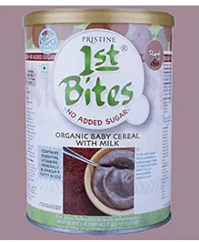 Pristine 1st BITES Baby Cereal 400g Baby Food (6-24 Months) Stage-1, 100% Organic Ragi (No Added Sugar) Infant Food