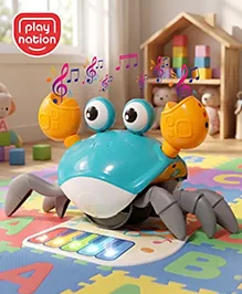 Play Nation Blue Crawling Crab Rechargeable Musical Toy| Interactive Early Learning & Entertainment Toy For 3 Years+ Kids| Fun Moving Toy With Sound and Lights| Improves Hand Eye Co-ordination| Gifting Toy| BIS Certified