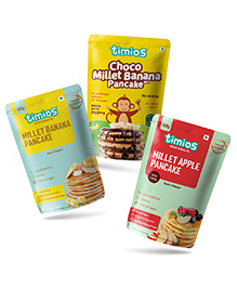 timios Multigrain No-Maida Millet Apple, Banana & Choco Millet Banana Pancake Pack of 3 - 150 g Each