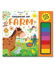 Farm Fingerprint Art Activity Book for Children Age 4 to 9 years with Thumbprint Gadget | Pick and Paint Colouring Activity Book For Kids | Fingerprint Colouring Book for Kid