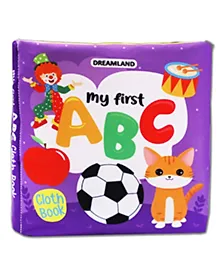 Baby My First Cloth Book ABC with Squeaker and Crinkle Paper, Non Toxic Early Educational Book for Toddlers, Infants Age 0 to 3 Years| Alphabet cloth Book | Soft Toy | Soft & safe |Ideal for gifting