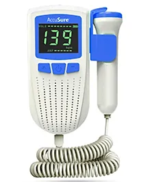 AccuSure Fetal Doppler for Doctors and Mothers  Fetal Heart Rate Monitor | USB Charging & LCD Display
