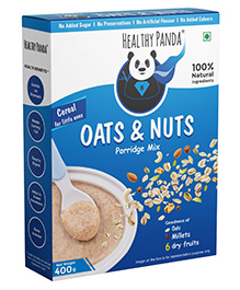 HEALTHY PANDA-400 g Oats & Nuts Cereal mix / Baby food / Oats for baby / Cereal for Kids - 100% Natural Baby Porridge