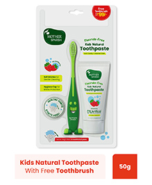 Mother Sparsh Kids Natural Toothpaste with Free Toothbrush- Strawberry - 50g
