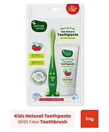 Mother Sparsh Kids Natural Toothpaste with Free Toothbrush- Strawberry - 50g