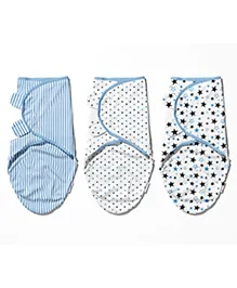 Infancy Dreams Baby Cotton Swaddle Wraps - Blue Edition