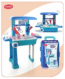 Aditi Toys Premium Doctor Set with Pull & Push Trolley for Kids,Doctor Set with LED Light Instruments, Pretend Play Doctor Set for Kids Above 3 Years, 13 Piece Doctor Kit, BIS Approved (Blue)